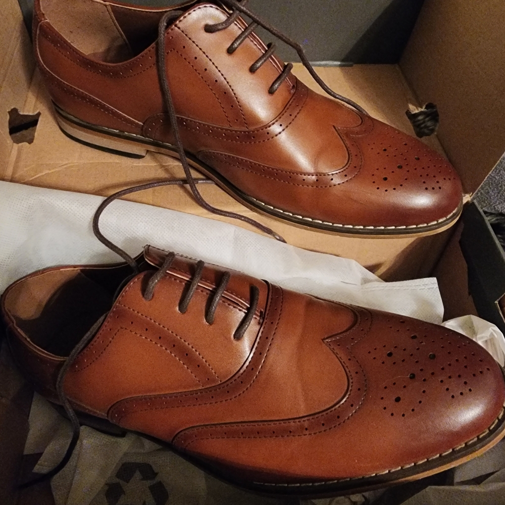 7 Stacy Adams Tan Leather Oxford Shoes